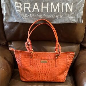 Brahmin Coral Crocodile Embossed Women's Bag